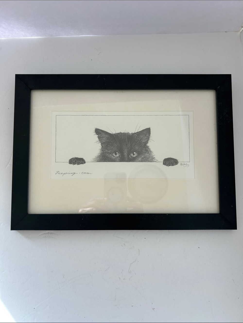 Peeping- tom by Bob Bowdige. Signed framed art.